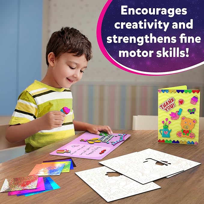 Skillmatics Art & Craft Activity - Foil Fun Card Making Set, No Mess Art for Kids, Craft Kits & Supplies, DIY Creative Activity, Valentine's Day Gifts for Girls & Boys Ages 4, 5, 6, 7, 8, 9