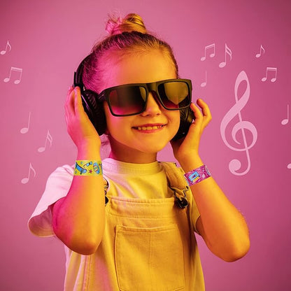 144 Pcs 80s 90s Party Favors Slap Bracelets 80s Wristbands Bracelets Back to 80s 90s Throwback Theme Party Decorations Slap Bracelets Retro Cute Cassette Tape for 80s Adults Birthday Party Supplies
