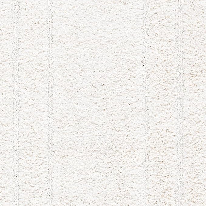 SAFAVIEH Florida Shag Collection Runner Rug - 2'3" x 9', Creme & Creme, Border Design, Non-Shedding & Easy Care, 1.2-inch Thick Ideal for High Traffic Areas in Living Room, Bedroom (SG454-1111)