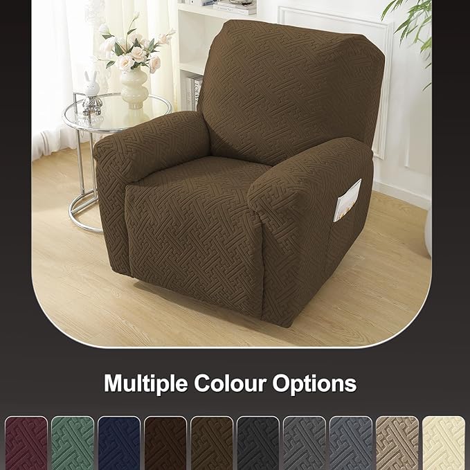 NORTHERN BROTHERS Oversized Recliner Chair Covers, Large Lazy Boy Recliner Covers, Stretchy Cover for Recliner Chairs, Brown