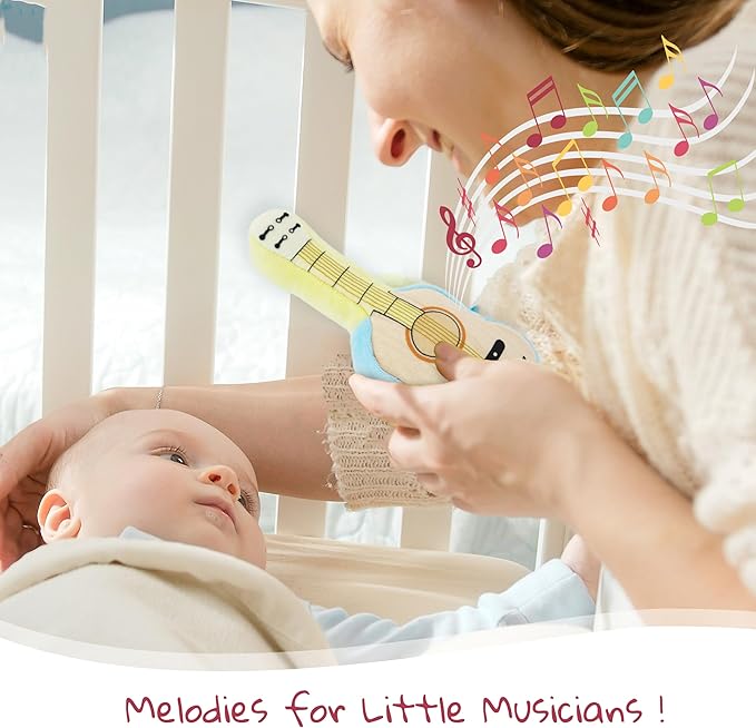 June Garden 7" My First Guitar - Musical Soft Plush Toy - Gift for Infants and Toddlers