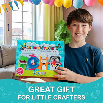 Craftikit® 20 Award-Winning Animal Toddler Arts and Crafts for Kids Ages 3-10 Years, All-Inclusive Animal Craft Kits, Fun Toddler Craft Box for Girls, Boys in Preschool