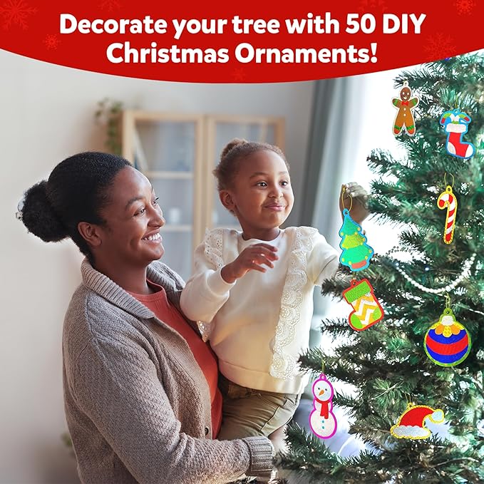 Skillmatics Art & Craft Activity - Foil Fun Christmas Ornaments, Mess Free Art for Kids, Festive Holiday Craft Kits, DIY Decor Creative Activity, Gifts for Girls & Boys Ages 4, 5, 6, 7, 8, 9, and Up