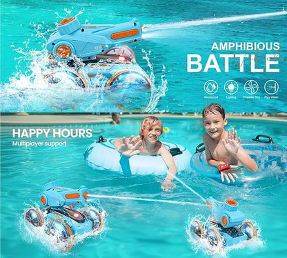 Amphibious Remote Control Car Gifts for Kids 6 7 8-12 Years Old Boys Girls Birthday Gift - Water Pool Toys Waterproof 4WD Gesture Sensing RC Car Boat