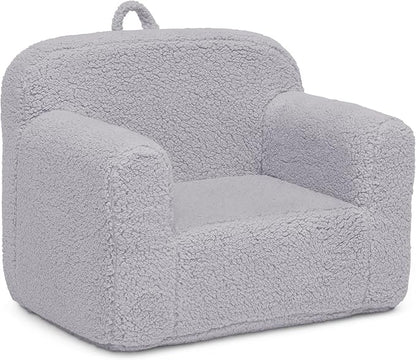 Delta Children Cozee Sherpa Chair, Reading, Arm Rest|Cushion Availability, Grey