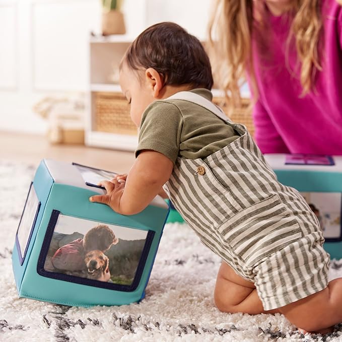 ECR4Kids SoftZone Picture Me Blocks, Activity Cubes, Contemporary, 4-Piece