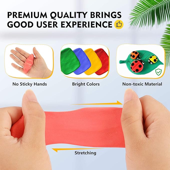Magicfly Polymer Clay Starter Kit, 45 Colors Oven Bake Clay with 5 Modeling Tools and 40 Jewelry Accessories, Safe and Nontoxic DIY Baking Clay Blocks