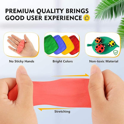 Magicfly Polymer Clay Starter Kit, 45 Colors Oven Bake Clay with 5 Modeling Tools and 40 Jewelry Accessories, Safe and Nontoxic DIY Baking Clay Blocks