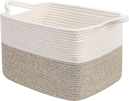 Goodpick Woven Storage Baskets for Organizing, Baby Basket for Gifts, Dog Toy Storage Bins for Shelves, Cute Baskets for Home Decor, Rope Basket for Towels, 13" x 10" x 9", Brown