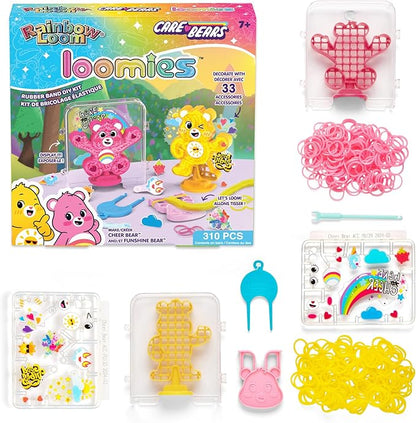 Rainbow Loom: Care Bears Loomies - Cheer Bear & Funshine Bear, Rubber Band DIY Character Kit, Exclusive Cheer Bear Loom, Craft Activity, Kids Ages 7+