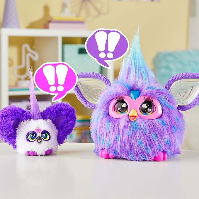 Furby Furblets Bam-Boo Mini Friend, Electronic Plush Toys for Girls & Boys, Panda, Black & White, Speaks Furbish & Plays Music, Series 5, Easter Basket Stuffers, Ages 6+