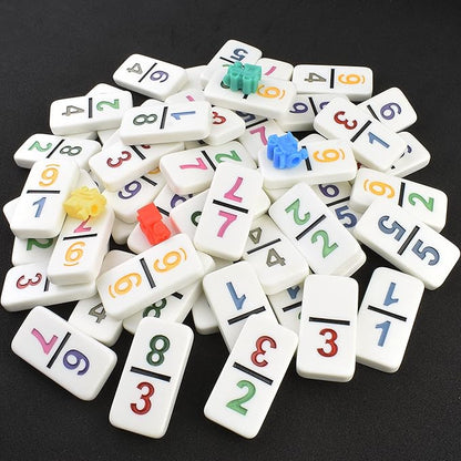 Queensell Large Double Nine Dominoes Set - Mexican Train Dominoes Set - Double 9 Dominos - Best for 2-6 Players
