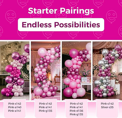 Bezente Metallic Hot Pink Latex Party Balloons - 100 Pack 12 inch Round Helium Chrome Dark Pink Magenta Fuchsia Balloons for Bachelorette Wedding Birthday Gender Reveal Party Decorations