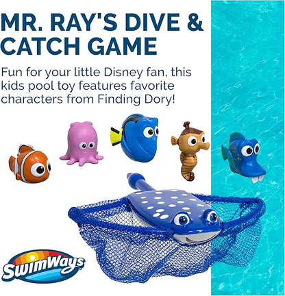 SwimWays Disney Finding Dory Mr. Ray's Dive and Catch Game, Bath Toys and Pool Party Supplies for Kids Ages 5 and Up