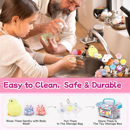20Pcs Taba Squishy Toys kit With Toy Box- Kawaii Taba Squishies Stress Relief Toys for Kids- Squishy Fidget Squeeze Toys for Girls 8-10-6 7 8 9 10 11 12 Year Old Girl Birthday Gift-Kids Toys Girls 6-8