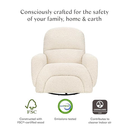 Babyletto Rainbow Recliner and Swivel Glider in Almond Teddy Loop, Greenguard Gold Certified and CertiPUR-US® Certified