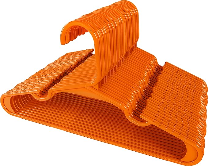 Utopia Home 60 Pack Kids Hangers - 11.5 Inch Plastic Baby Hangers for Closet - Childrens Hanger for Clothes & Infant Hanger for Closet - Ideal for Everyday Standard Use (Orange)