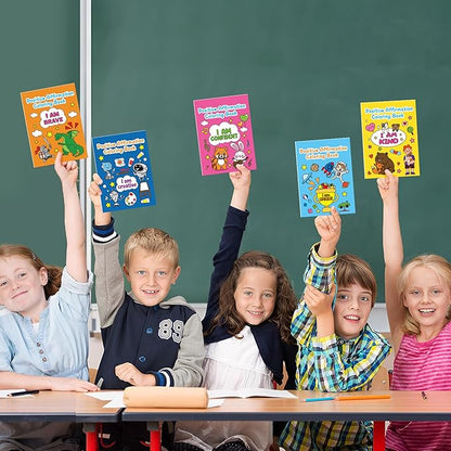 Dvbonike 24Pcs Positive Affirmation Coloring Books - Promote Confidence DIY Color-in Pages Booklet Bulk Drawing Motivational Stress Relieving Party Supplies for School Classroom Rewards Gift for Kids