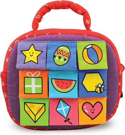 Melissa & Doug K's Kids Take-Along Shape Sorter Baby Toy With 2-Sided Activity Bag and 9 Textured Shape Blocks Sensory Toys, Travel Shape Sorter Toys For Toddlers And Infants
