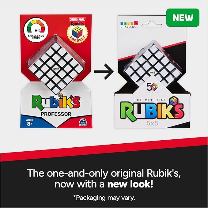 Rubik’s Cube, 5x5 Cube Color-Matching Puzzle Highly Complex Challenging Problem-Solving Brain Teaser Fidget Toy, for Adults & Kids Ages 8 and up