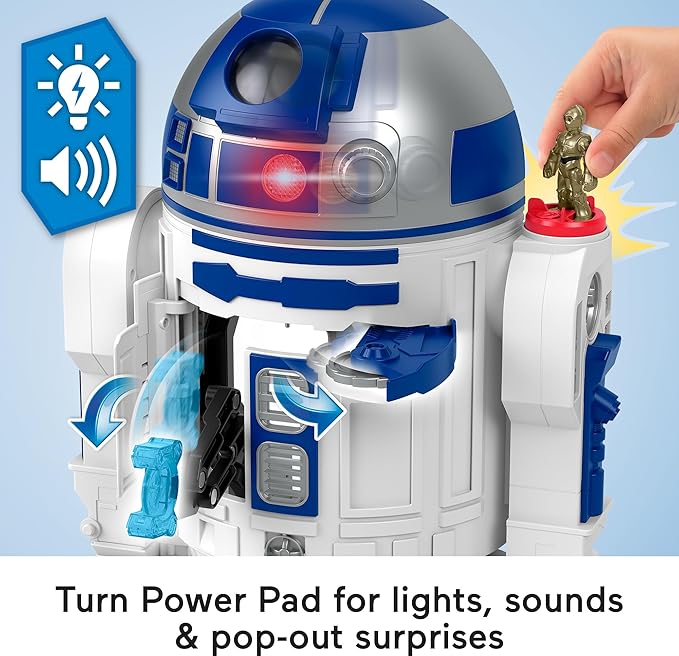 Fisher-Price Imaginext Star Wars Toy R2-D2 (17.5 in Tall) with Lights Sounds & C-3P0 Metal Character Key for Kids Ages 3+ Years