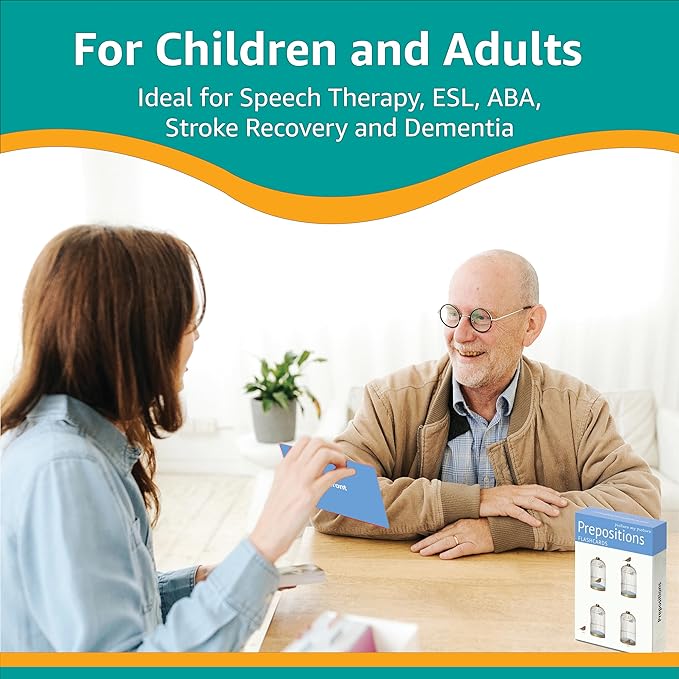 Preposition Flash Cards | 40 Language Builder Picture Cards | Picture Cards for Speech Therapy | SLP Materials for Adults and Children | ESL Flashcards | Aphasia Cards