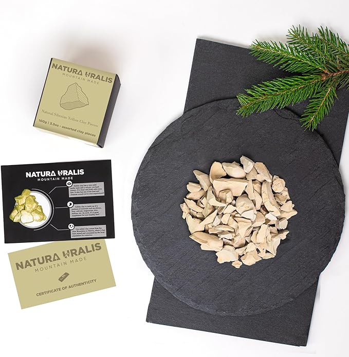 Siberian Yellow Clay | 17.9oz of Natural Yellow Clay, Pastel to Golden Yellow - Amazing Crunch, Satisfying Earthy, Velvety and Firm Texture, ASMR Sensation