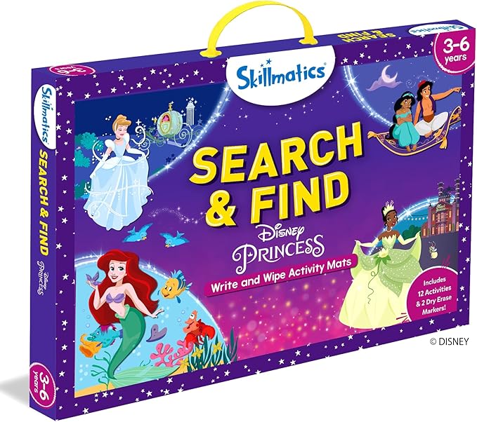 Skillmatics Preschool Learning Activity - Search and Find Disney Princess, Educational Game for Kids, Toddlers Who Love Toys, Art & Craft Activities, Valentine's Day Gifts for Ages 3, 4, 5, 6