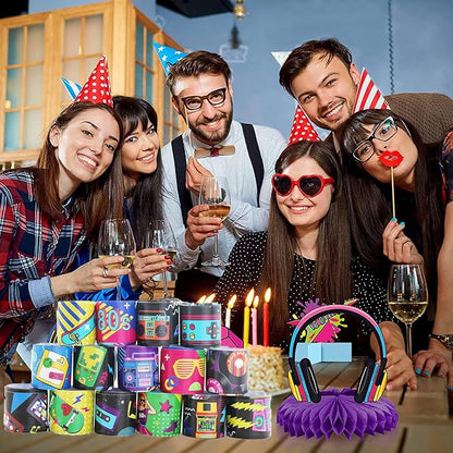 48 PCS 80s 90s Theme Party Favors Slap Bracelets, Wristbands Bracelets for Kids Adults Retro Birthday Party Supplies, Classroom Prizes Rewards Exchanging Gifts