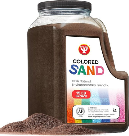 Hygloss Colored Play Sand – 15 lb Brown Craft Sand for Sand Art, Christmas Gifts & Decorations, DIY Projects, Classroom Activities, and Plant Décor – Fine, Non-Toxic Sand, Safe for Kids Ages 3+