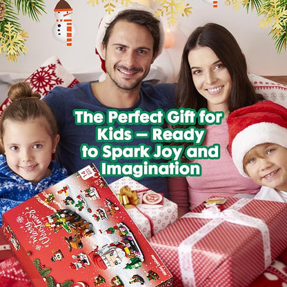 Calendar 2024 Christmas Building Blocks Set, 6 IN 1 Christmas Toys, Building Blocks Toys Holiday Countdown Calendars, Ideas Gift for for Teens Boys Girls 6-12 Year (Small Santa)