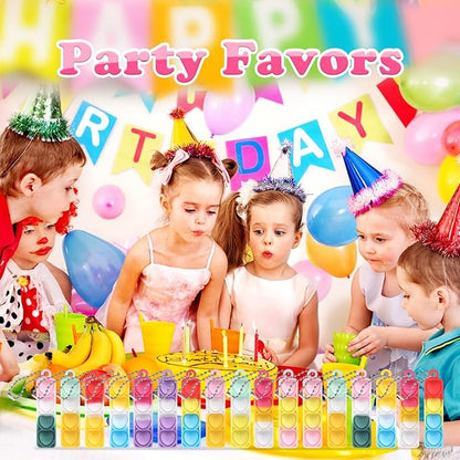 112pcs Mini Pop Fidget Toys Pack Party Favors, Silicone Cat Squeeze Pop and Pop Bracelet it Bubble Fidget Bulk Sensory Toys, Pop Keychain Bubble Toy Party Bag Fillers for Kids, Wrap Pop Toy