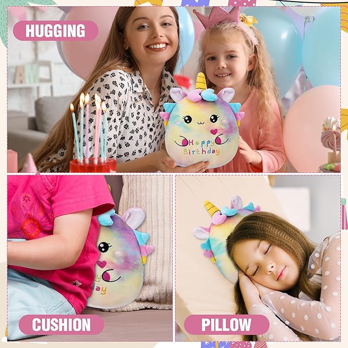 Birhtday Gift Unicorn Plush Toy - Adorable Birthday Unicorn Stuffed with Card, Perfect Birthdays Stuffed Animal, 9 Inch