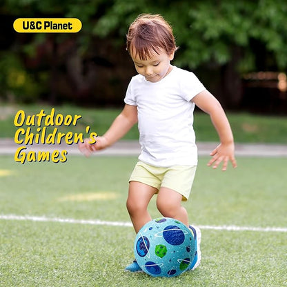 U&C Planet Playground Balls for Toddlers 1-3, 2 Pack 6 inch 8.5 inch Kickball for Kids Outdoor Indoor, Catoon Rubber Balls with Pump, Child Gift for Boys Girls 1-3 3-5 5-10