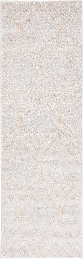 SAFAVIEH Adirondack Collection Runner Rug - 2'6" x 8', Ivory & Gold, Modern Geometric Design, Non-Shedding & Easy Care, Ideal for High Traffic Areas in Living Room, Bedroom (ADR241C)