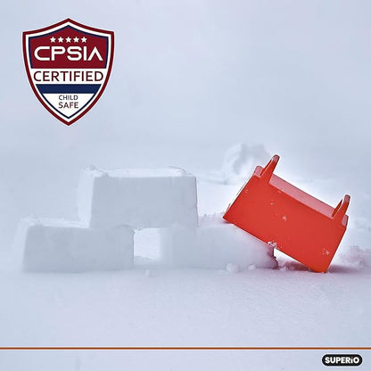 Superio Snow Brick Maker Igloo Fort Block Form Outdoor Winter Snow Toys Sand Castle Building Kit for Adults and Kids Sandbox, Beach, Sand Toys (Red/Blue)