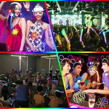 292 PCS Glow in the Dark Party Supplies for Kids Adults,Neon Party Favors Glow Sticks Rings Glasses Headband Birthday Graduation Glow Party