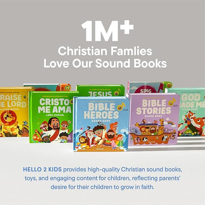 Bible Heroes Christian Sound Books for Kids - 6 Bible Songs for Toddlers – Christian Gifts for Kids - Baby Bible for Baptism, Christening, Dedication Gifts, Sunday School, Preschool Homeschool