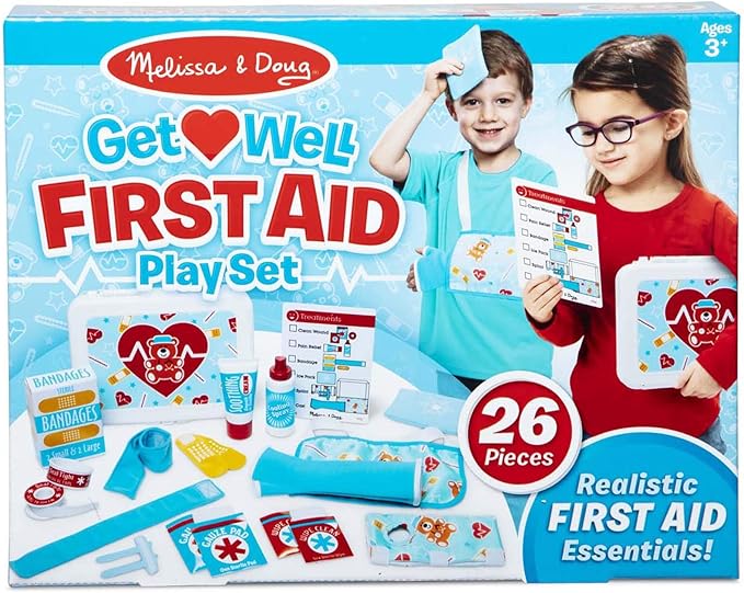 Get Well First-Aid: Pretend Play Set & 1 Me l i ssa & Doug Scratch Art Mini-Pad Bundle (30601)