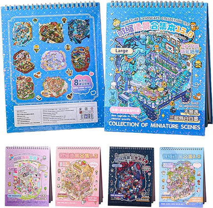 Large Sticker Book Collection, 700+ DIY 3D Sticker Scenes, Premium Reusable Craft Kit for Stress Relief, Mix and Match Creative Sets to Make Stickers for Gifts and Therapy [Royal Blue]