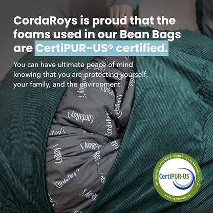 CordaRoy's Corduroy Bean Bag Pouf Footstool, Rainforest