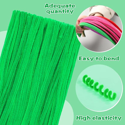 100 Pieces Pipe Cleaners Chenille Stem, Fruit Green Pipe Cleaners Set for DIY Arts Crafts Decorations, Chenille Stems (Fruit Green)
