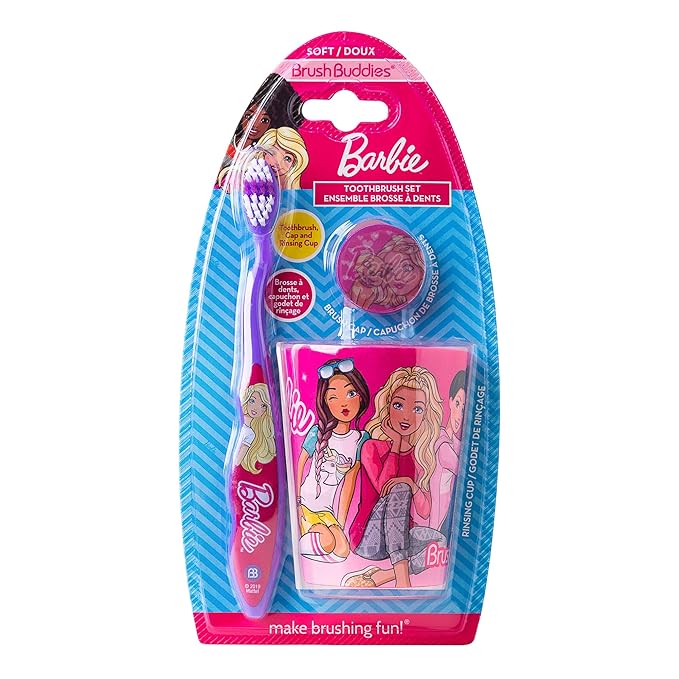 Licensed Branded B4RBIE 3 Pieces Toothbrush Set for Girls