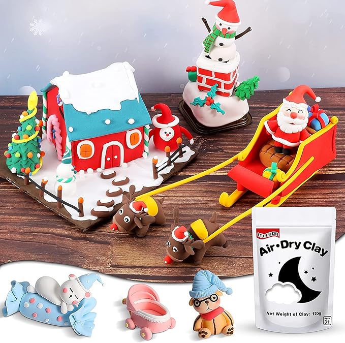 ifergoo White Air Dry Clay, Modeling Clay for School Art & Craft Project. Refill White Clay for Kids Age 3-12, Boys and Girls Gift