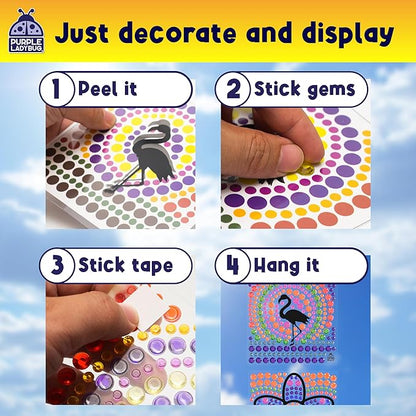 SUNGEMMERS Window Art Kids Crafts - Fun Arts and Crafts for Kids Ages 8-12 & Birthday Gifts for Girls 6 7 8 9 10 Year Old - Crafts for Girls 8-12, Valentines Gifts for Kids 6-8 7-10, Toys for Ages 5-7