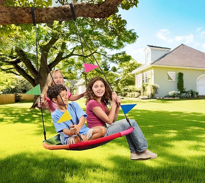 Tree Swing - 40 Inch Saucer Swing for Kids Outdoor with 900Lb Weight Capacity - Waterproof 900D Oxford Fabric, Ideal Kids Swings Set Accessories, Tree Swings for Kids Outdoor Fun