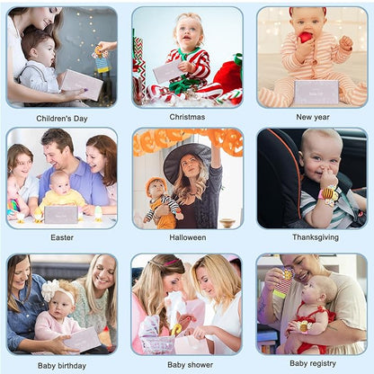 Bloobloomax Soft Baby Rattle Wrist Rattle Foot Finder Socks Set,Cotton and Plush Stuffed Infant Toys,Birthday Holiday Birth Present Gift for Newborn Boy Girl Kids Toddler (8pcs-B Set)