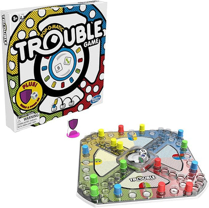 Hasbro Gaming Trouble Game with Bonus Shield & Power Die | Family Board Games | Easter Gifts for Kids | 2-4 Players | Ages 5+ (Amazon Exclusive)