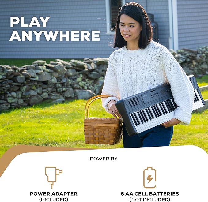 Alesis Melody 61 MK4 Keyboard Piano for Beginners with 61 Keys, Speakers, Stand, Bench, Headphones, Tablet/Sheet Music Stand, 300 Sounds and Music Lessons