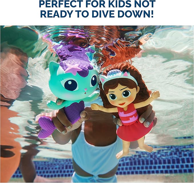 SwimWays Gabby’s Dollhouse Floatin' Figures, Swimming Pool Accessories & Kids Pool Toys, Party Supplies & Water Toys for Kids Aged 3 & Up, Gabby & Mercat 2-Pack